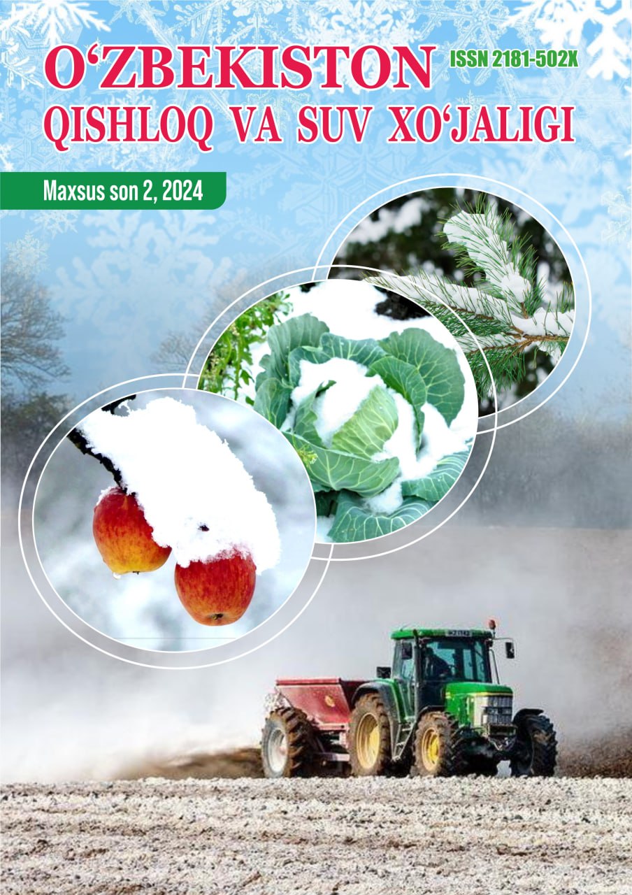 “O‘zbekiston qishloq va suv xo‘jaligi” jurnali Maxsus son 2, 2024