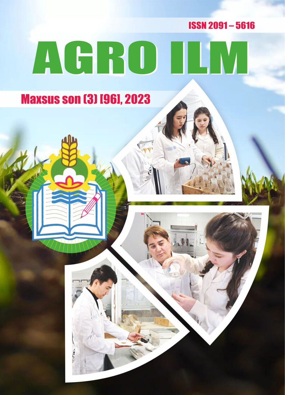 “AGRO ILM” jurnali Maxsus son 3 [96], 2023